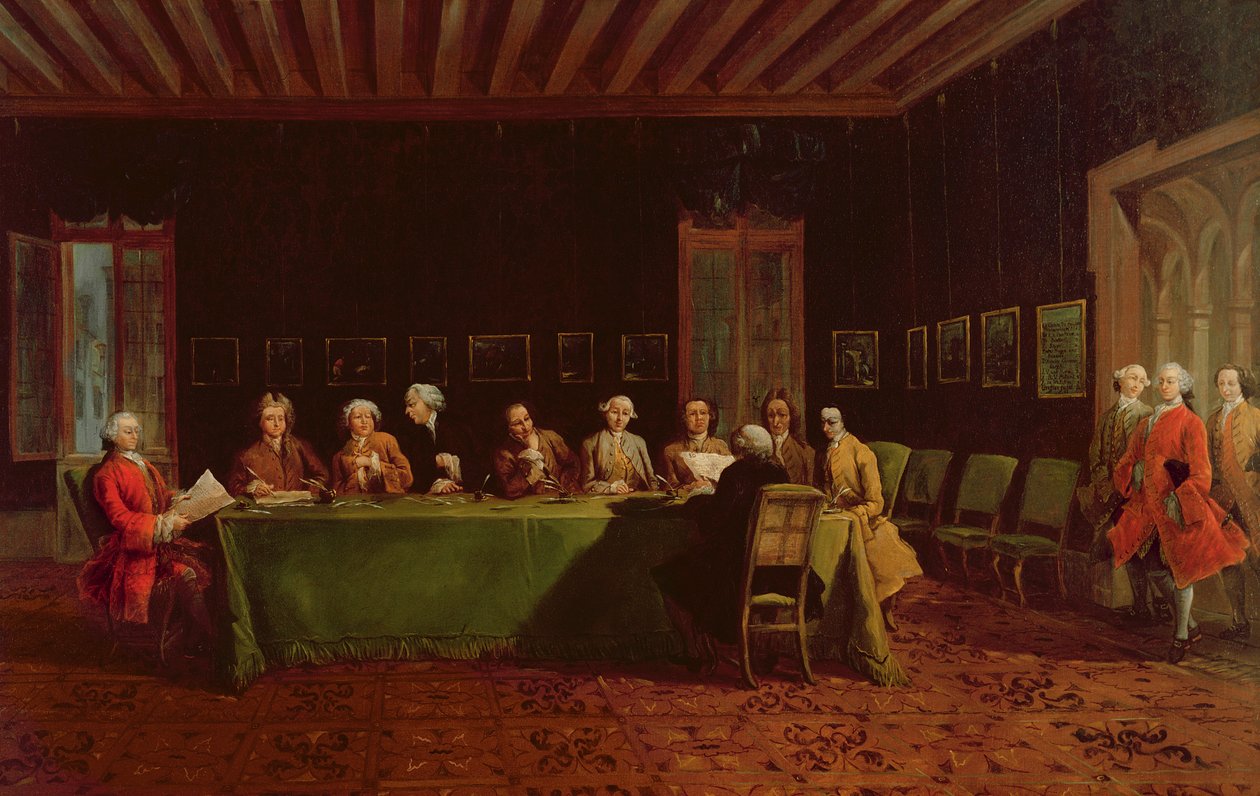 Möte med diplomater av Francesco Guardi