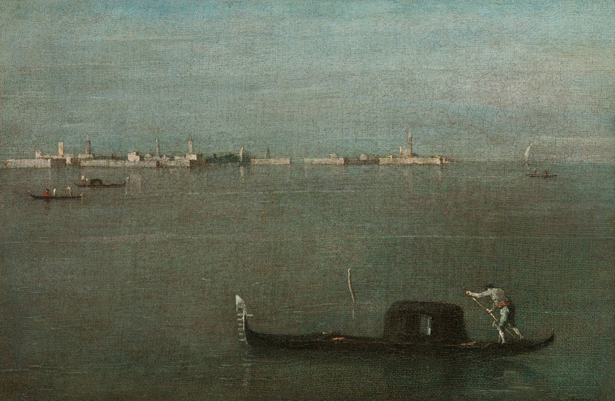 Gondoler på lagunen (Gray Lagoon) av Francesco Guardi