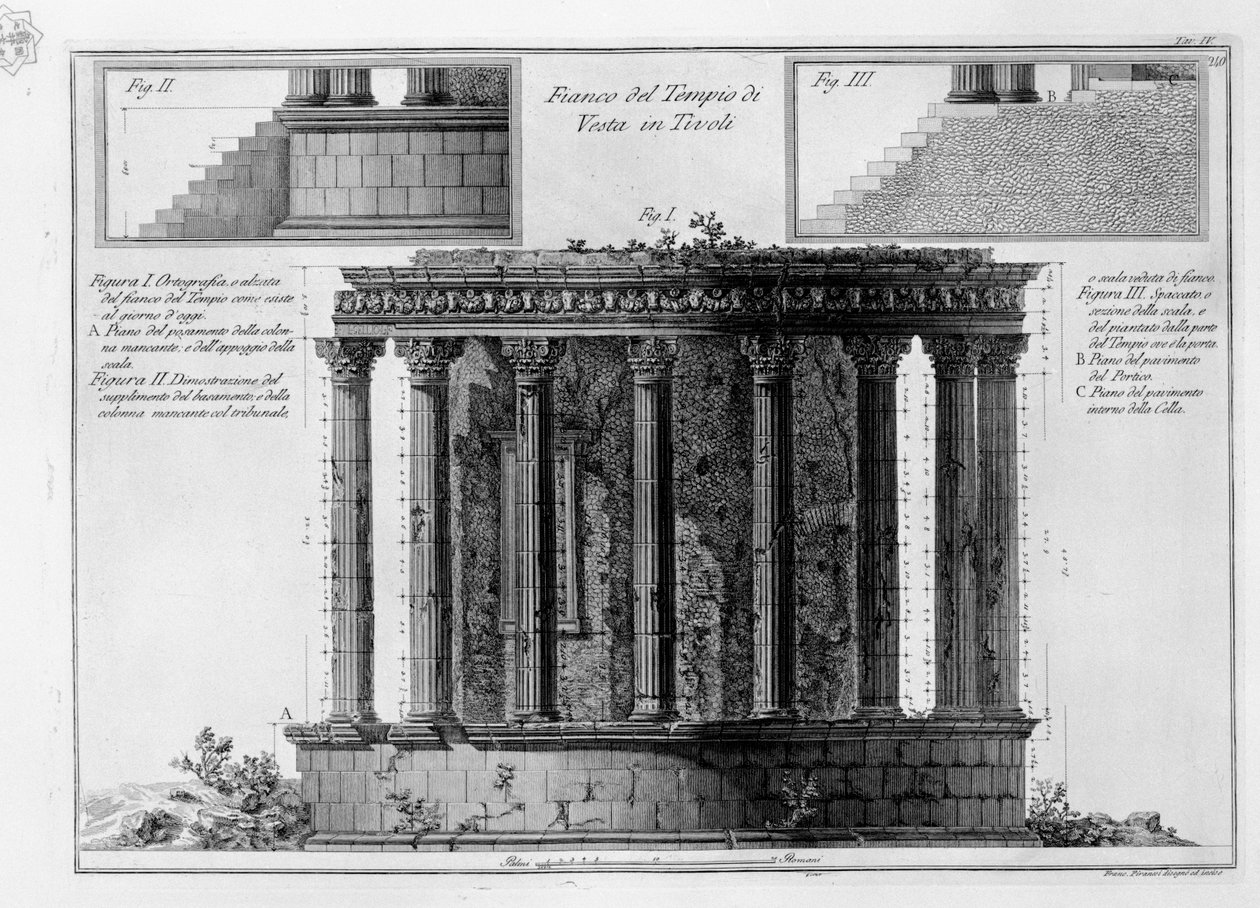 Fianco del Tempio di Vesta in Tivoli av Francesco Piranesi