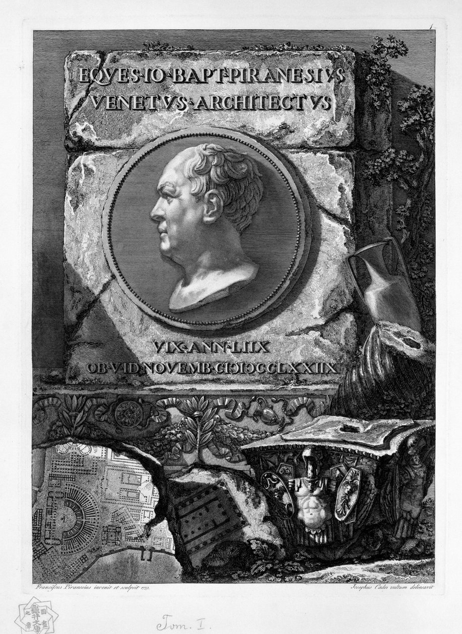 Portrait of Giovanni Battista Piranesi av Francesco Piranesi