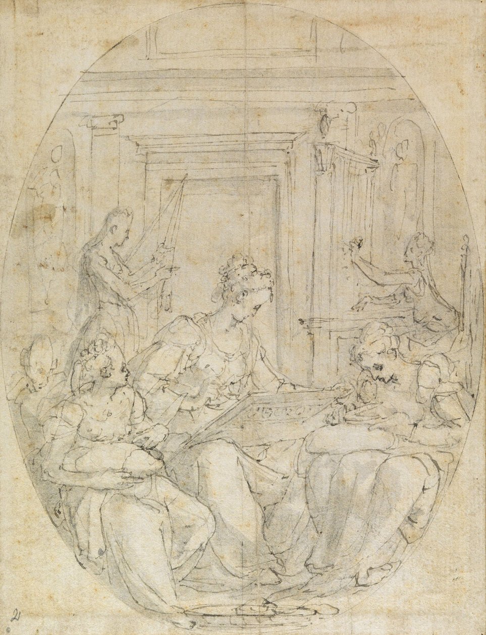 Women at work av Francesco Primaticcio
