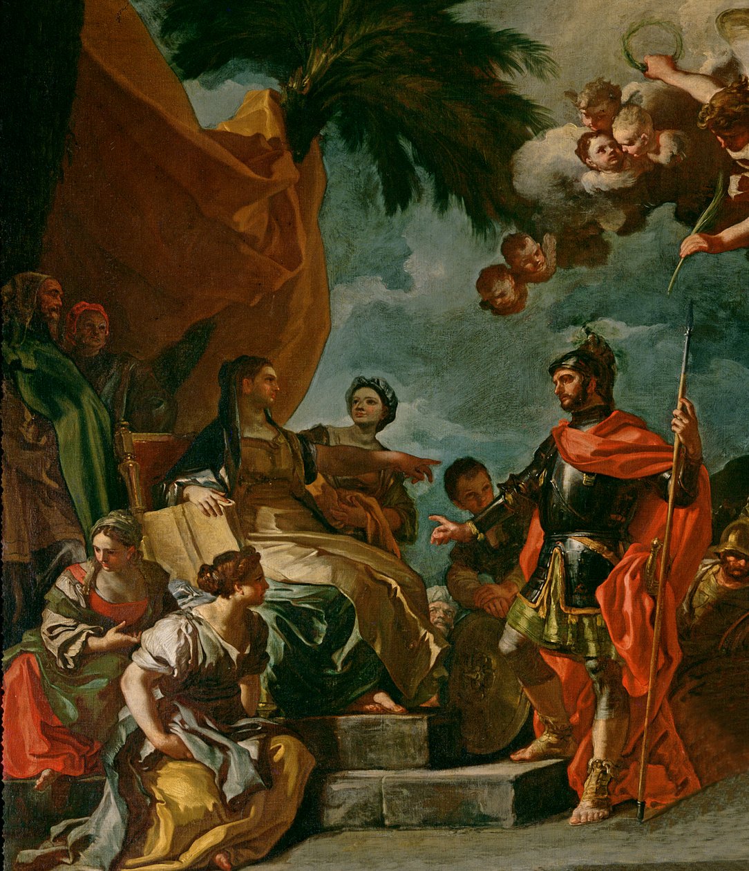 Barak och Deborah (detalj av 67670) av Francesco Solimena