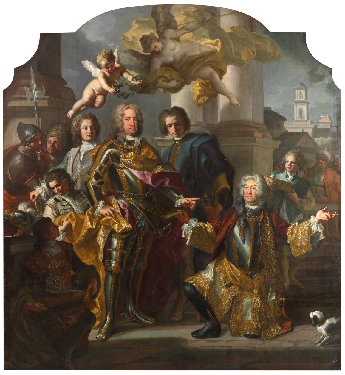 Kejsaren Karl VI och Gundacker, greve Althann av Francesco Solimena