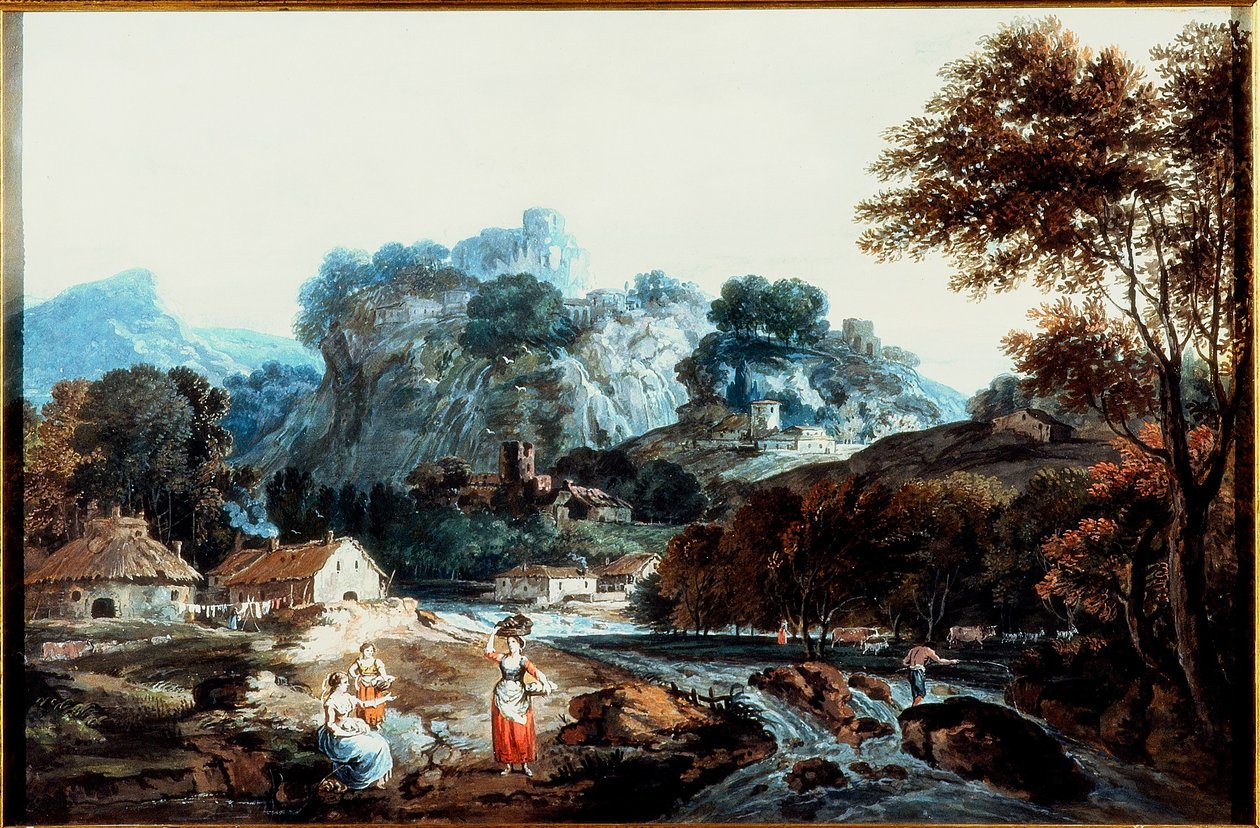 Landskap (bc på papper) av Francesco Zuccarelli