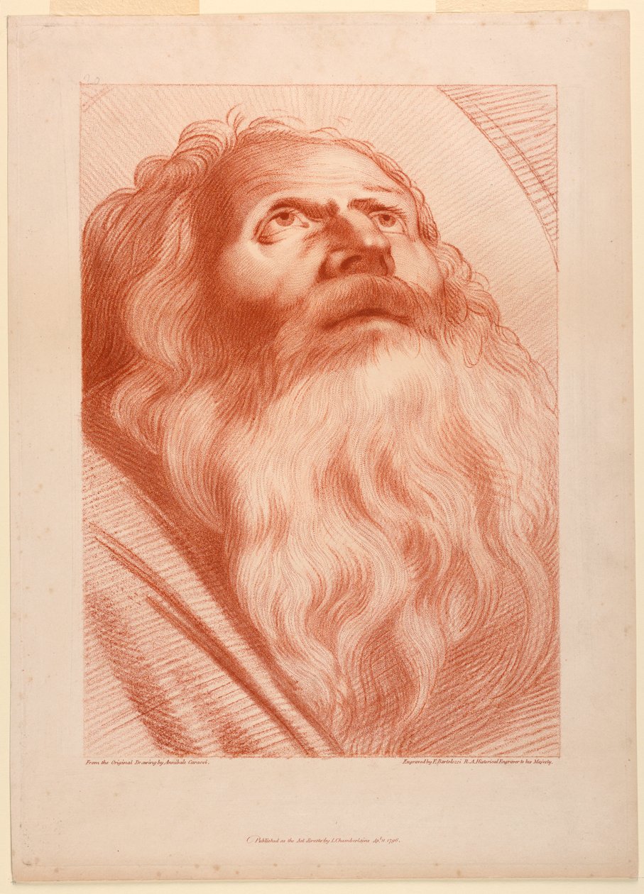 Gammal mans huvud av Francesco Bartolozzi