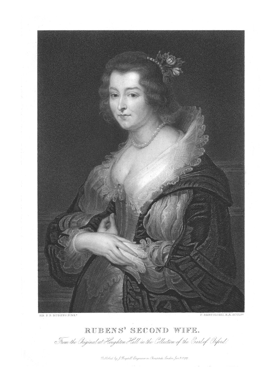 Rubens andra hustru, mitten av slutet av 1700-talet. av Francesco Bartolozzi