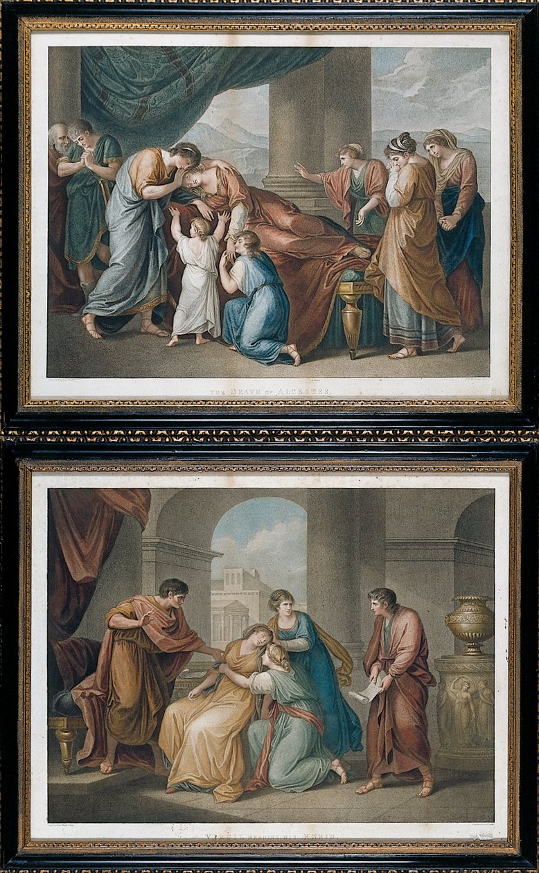 Alcestis död, efter Angelika Kauffman av Francesco Bartolozzi