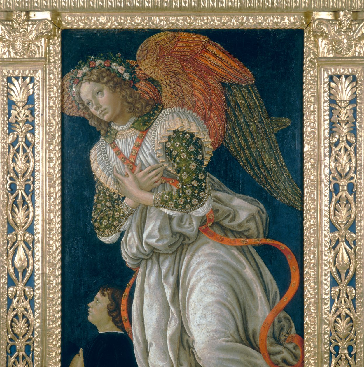 Ängel. Detalj av St Sebastian Tabernaklet av Francesco Botticini