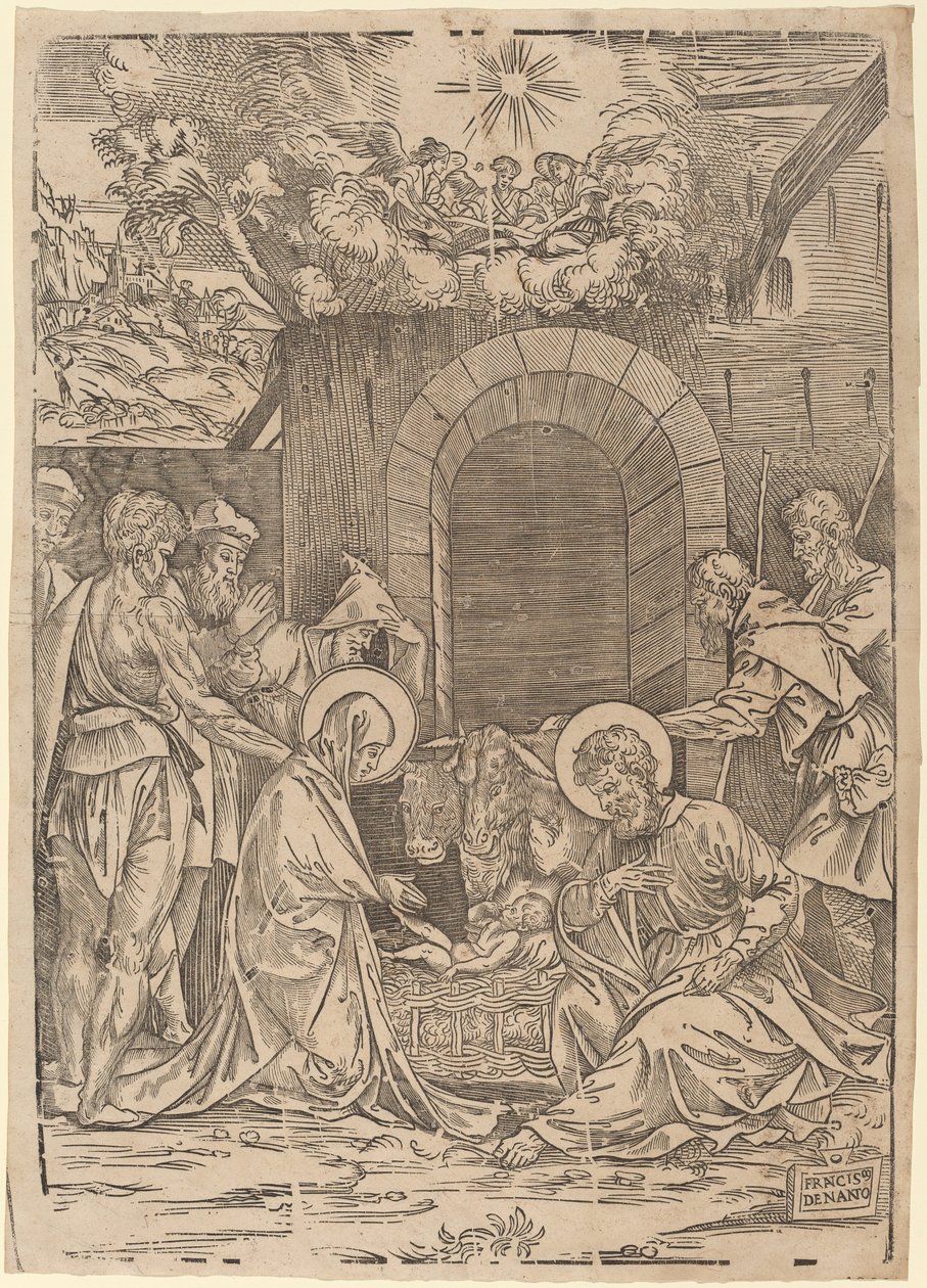 Tillbedjan av herdarna av Francesco Denanto
