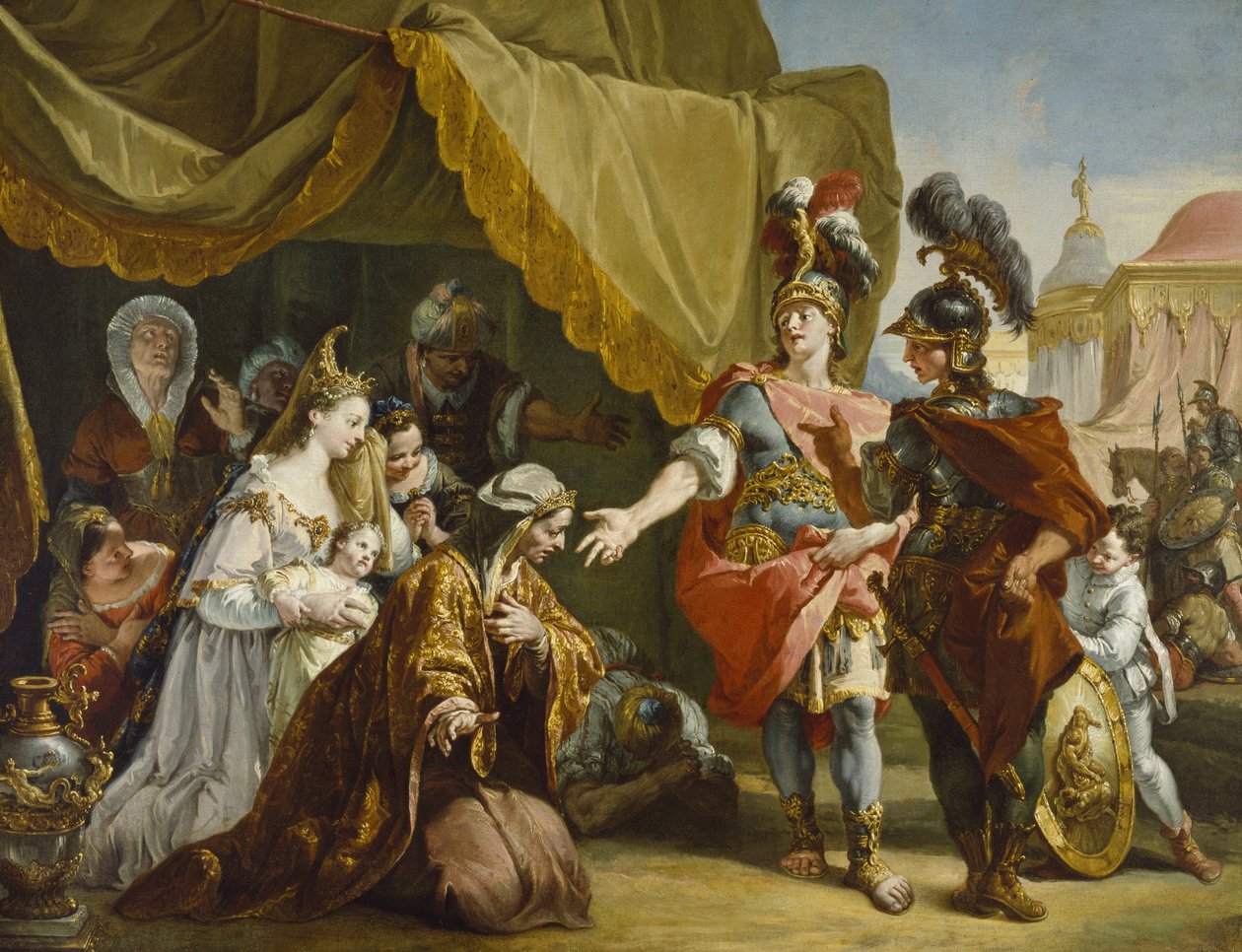 Familj av Darius före Alexander av Francesco Fontebasso