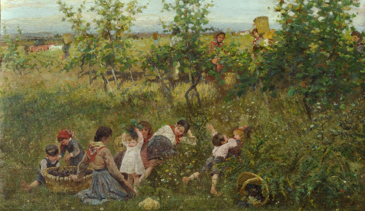 Druvskörden (olja på duk) av Francesco Gioli