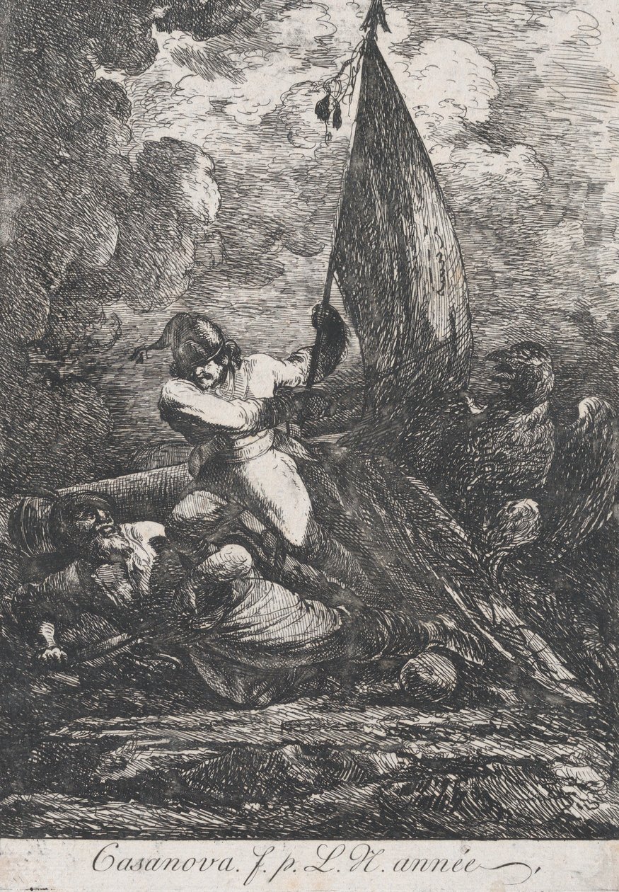Slagscen, möjligen 1700-talet. av Francesco Giuseppe Casanova