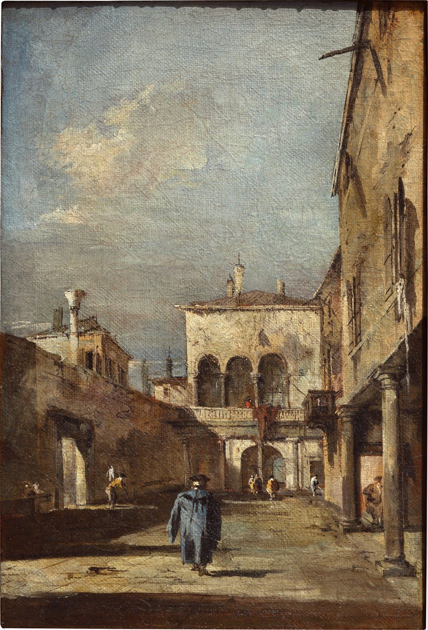 Arkitektonisk fantasi med en innergård av Francesco Guardi