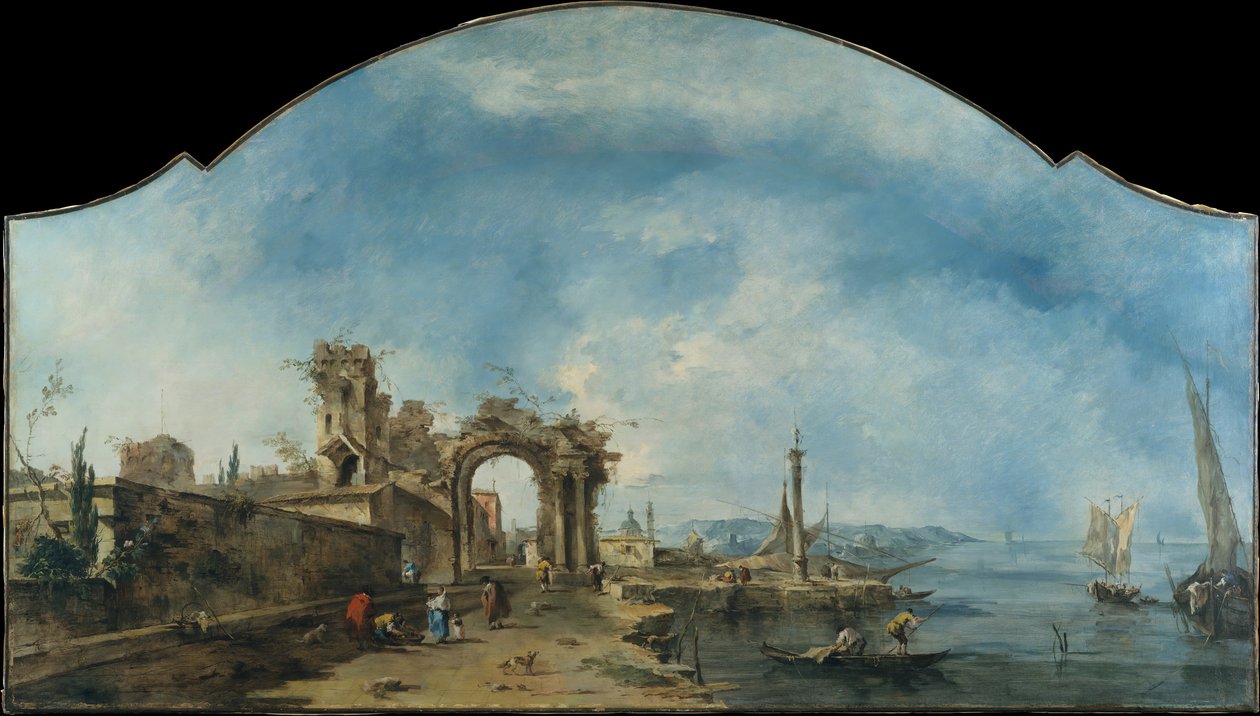 Fantastiskt landskap, ca. 1765. av Francesco Guardi