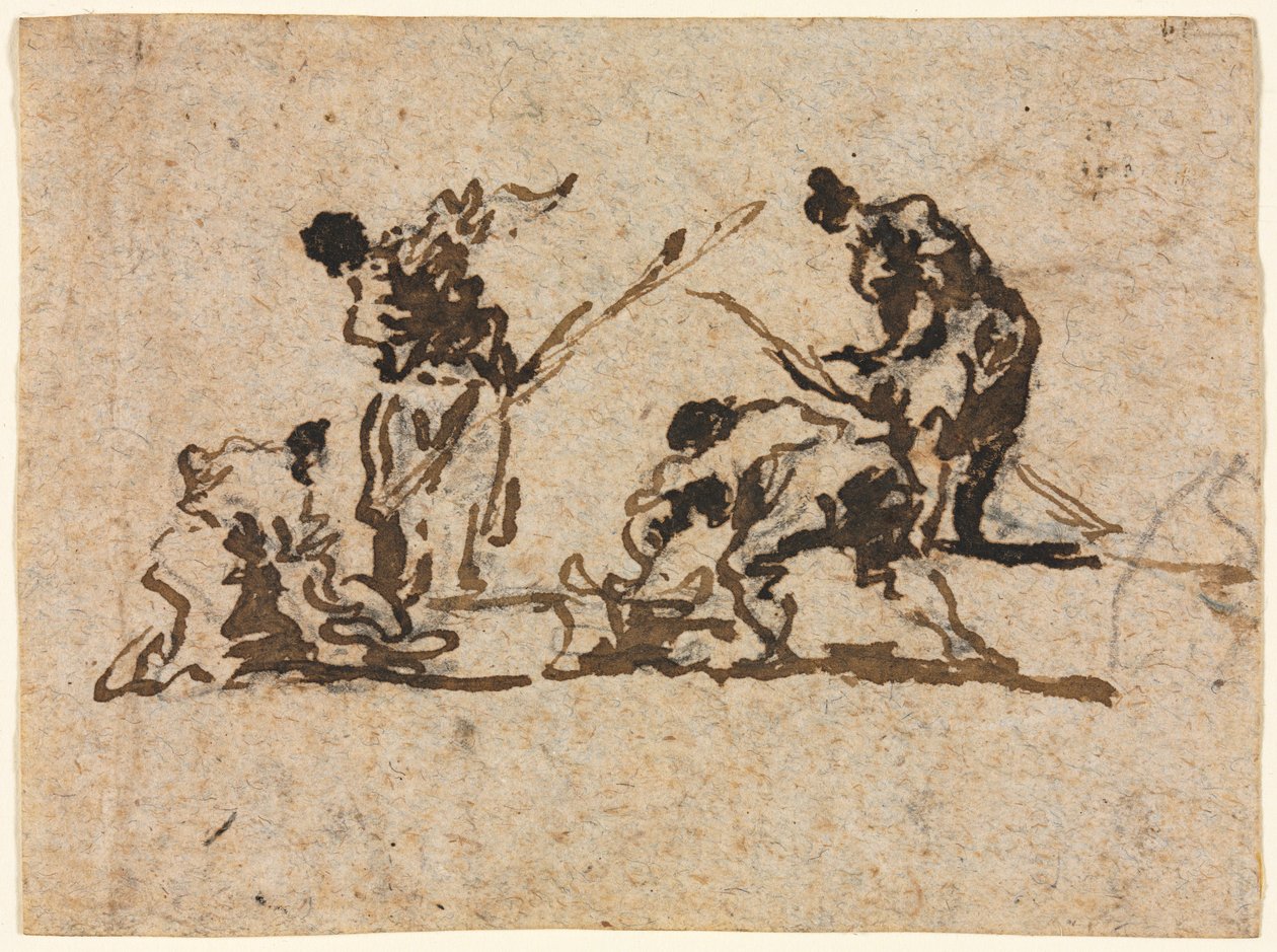 Jordbrukare och fiskare som arbetar av Francesco Guardi