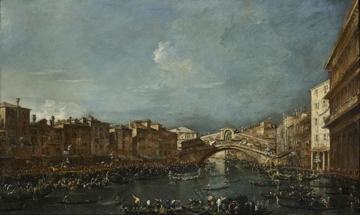 Regatta vid Rialtobron av Francesco Guardi