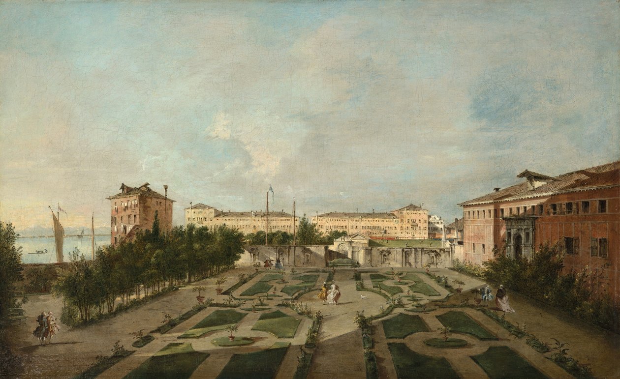 Trädgården i Palazzo Contarini dal Zaffo av Francesco Guardi