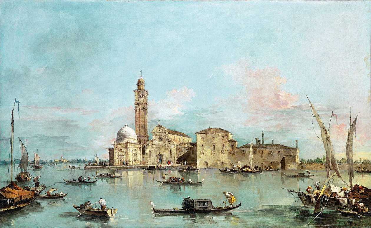 Ön San Michele, Venedig, 1770-talet. av Francesco Guardi