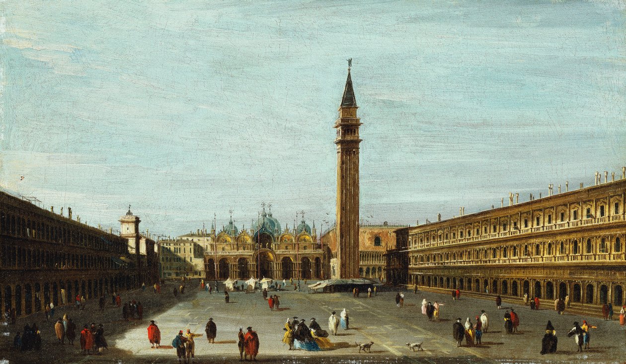 Piazza San Marco, Venedig med blick österut, av Francesco Guardi