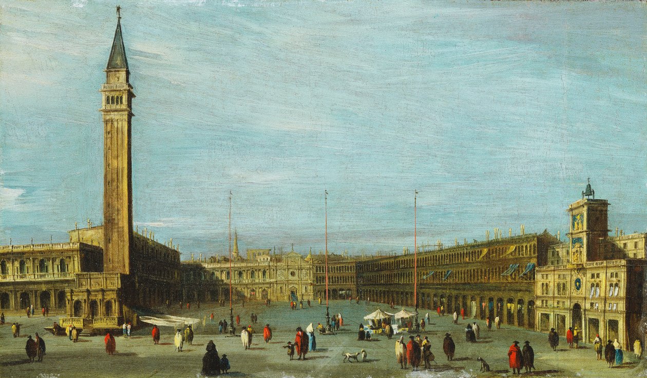 Piazza San Marco, Venedig som ser västerut, av Francesco Guardi