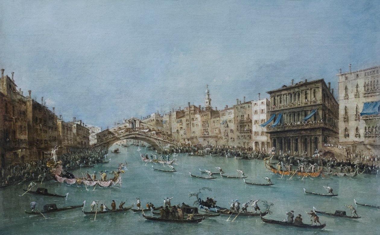 Stora kanalen nära Rialtobron av Francesco Guardi
