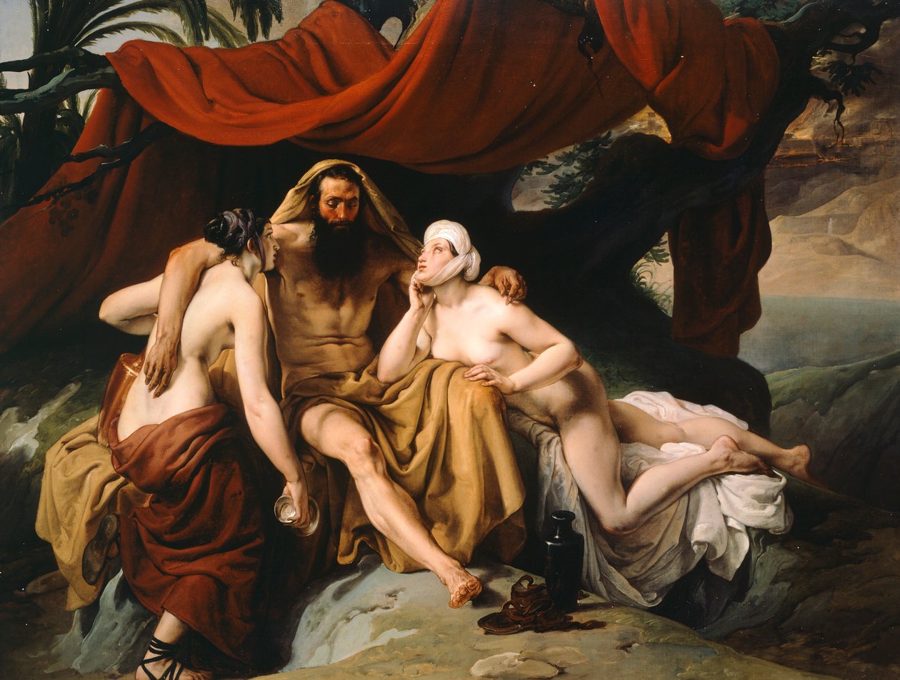 Loth och hans döttrar, av Francesco Hayez av Francesco Hayez