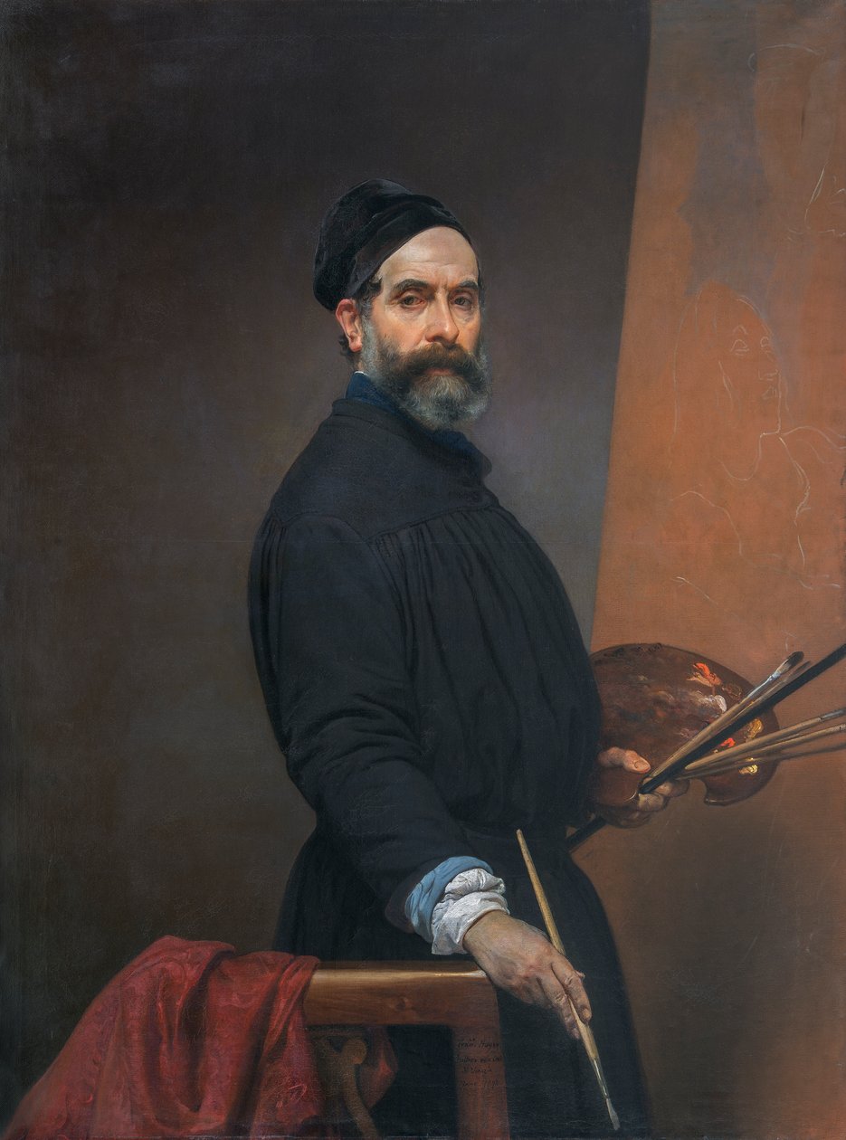 Självporträtt vid en ålder av femtiosju av Francesco Hayez
