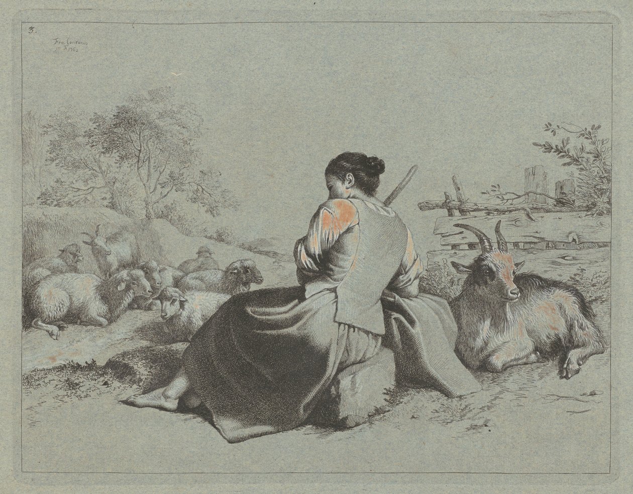 Sittande herdinna, 1762. av Francesco Londonio