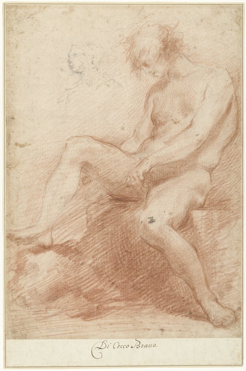 Studie av en manlig nakenmodell av Francesco Montelatici