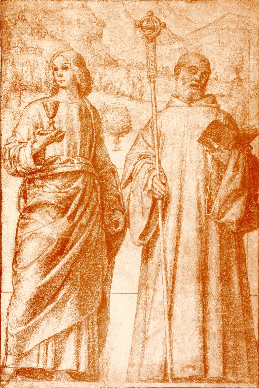 Johannes Döparen och St. Benedictus av Francesco Morone
