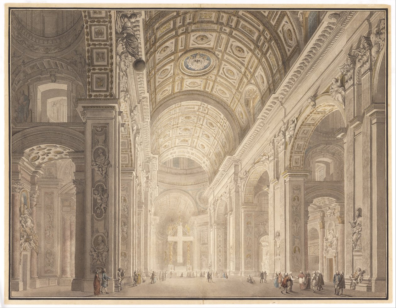 Interiören i Peterskyrkan av Francesco Panini
