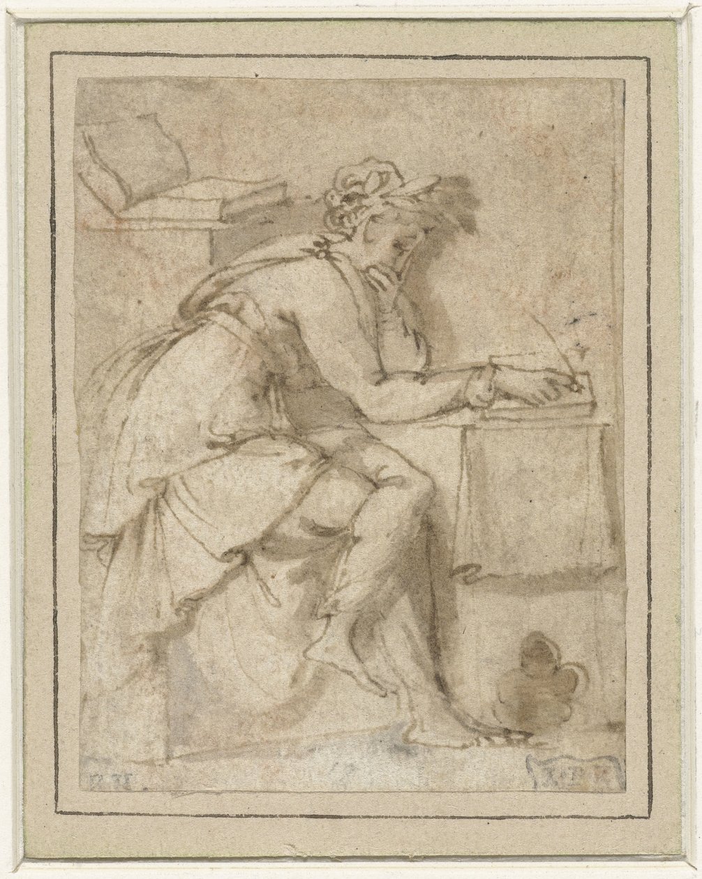 Sittande musa (?) av Francesco Salviati