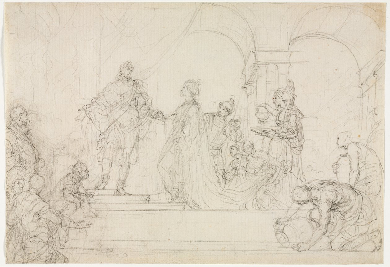 Möte av Salomo och drottning av Saba. av Francesco Solimena