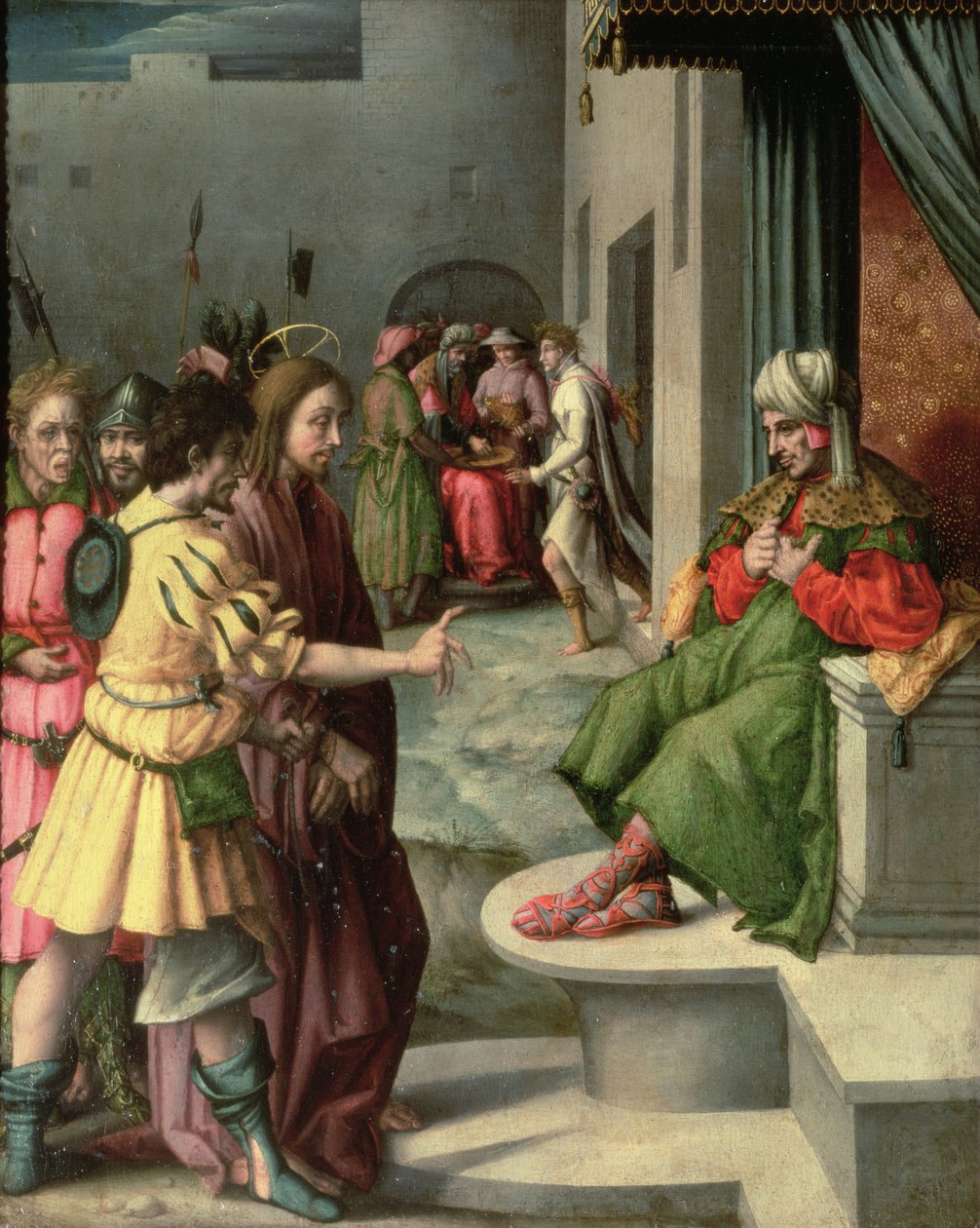 Kristus före Kaifas av Francesco Ubertini Bacchiacca