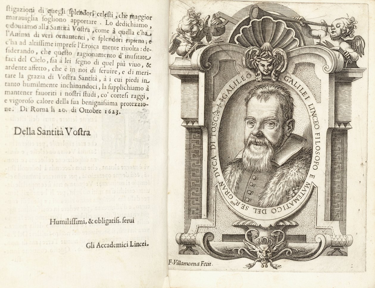 Porträtt av Galileo Galilei, 1623 av Francesco Villamena