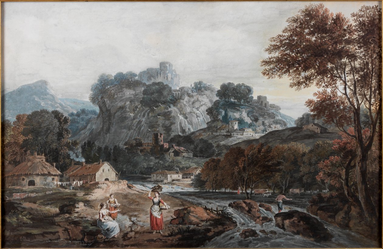 Landskap, ca 1760-1770 (Akvarell på papper) av Francesco Zuccarelli