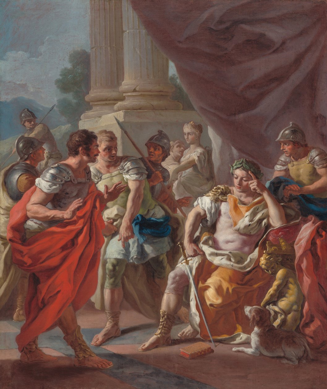 Alexander fördömer falskt beröm, 1760-talet. av Francesco de Mura
