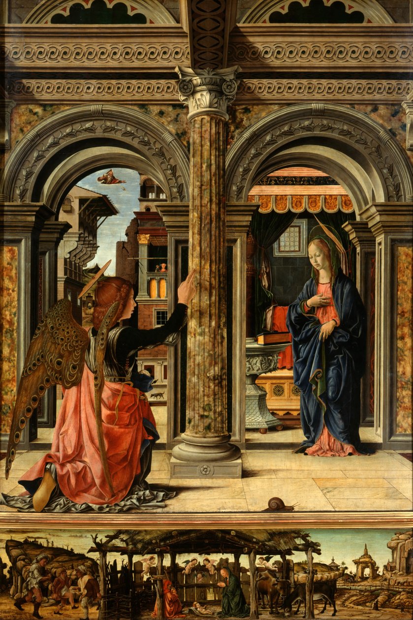 Bebådelsen, 1470-1472 av Francesco del Cossa