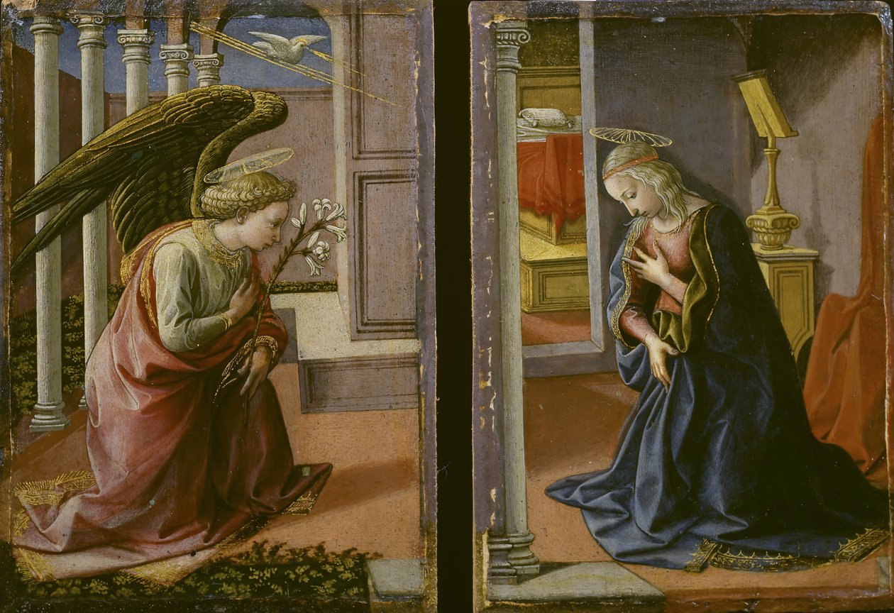 Diptyk - Bebådelse, c.1450-55 av Francesco di Stefano Pesellino