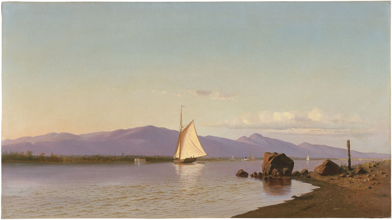 Kingston Point, Hudson River av Francis Augustus Silva