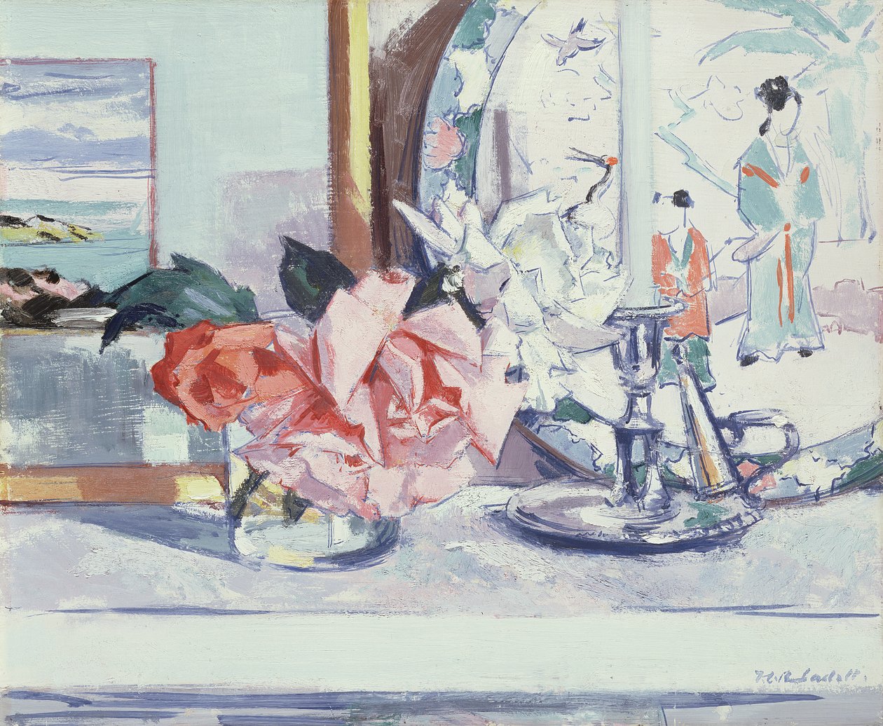 Ett stilleben - Roses (Iona) av Francis Campbell Boileau Cadell