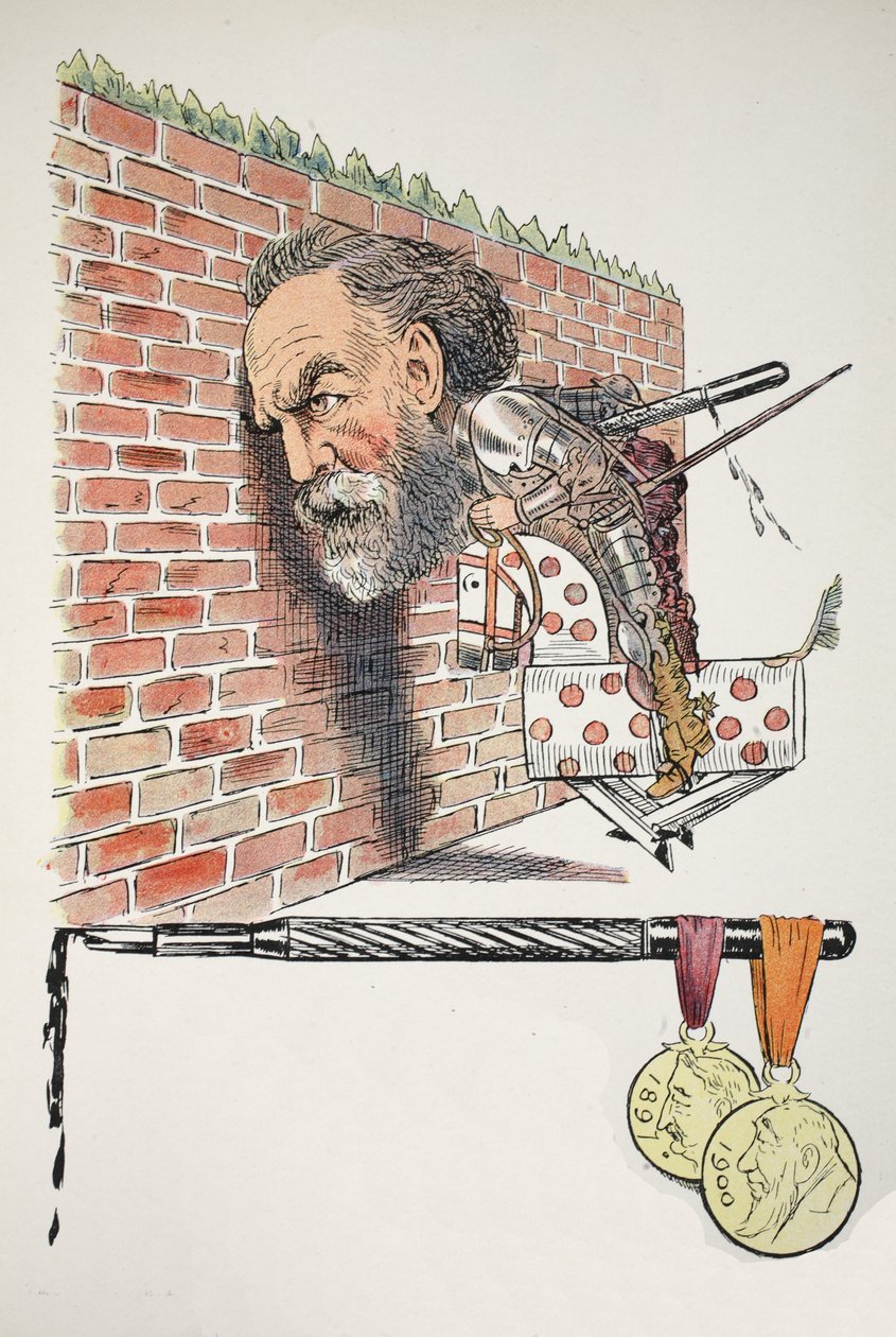 A Pushing Q, illustration från The Struwwelpeter Alphabet, vers av Harold Begbie (1871–1929) av Francis Carruthers Gould