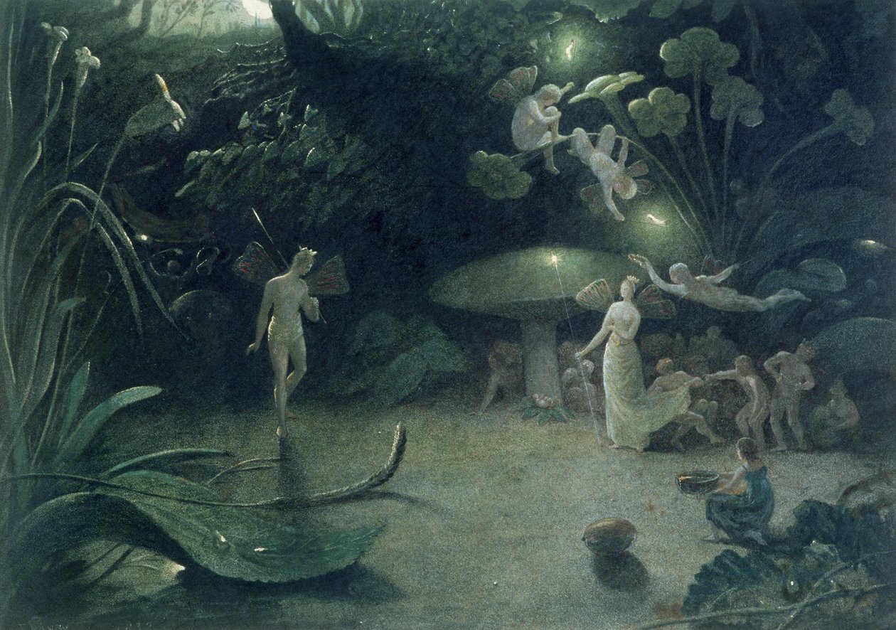 Scen ur "En midsommarnattsdröm", 1832 av Francis Danby