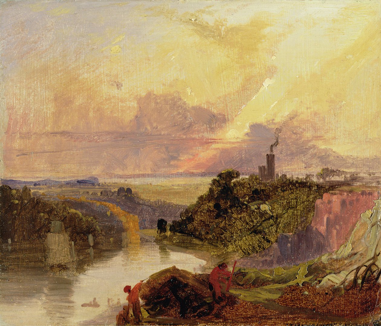 Avon Gorge at Sunset (olja på papper) av Francis Danby