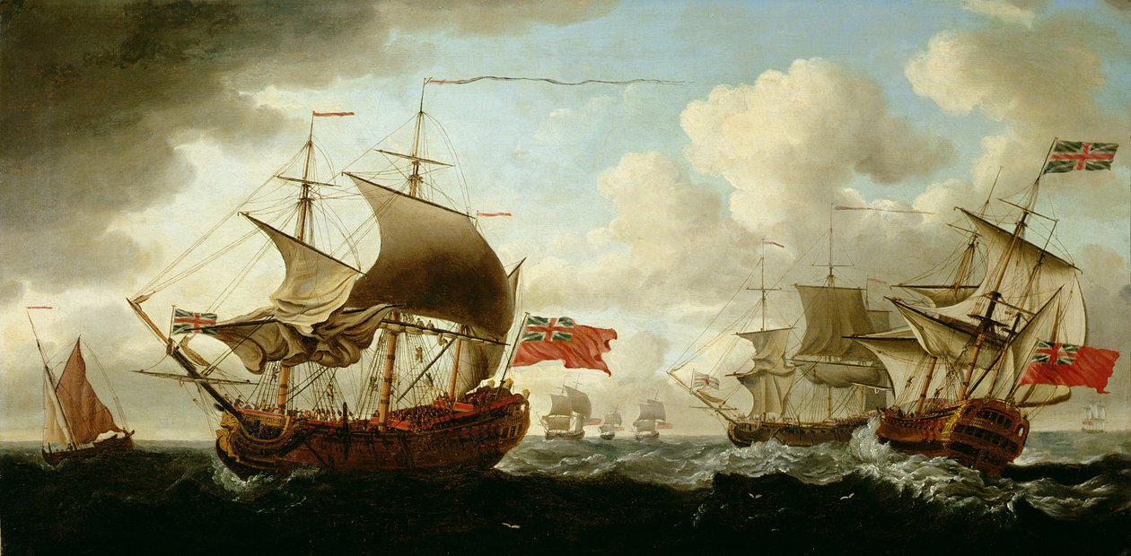 Ship of the Line på väg av Francis Swaine