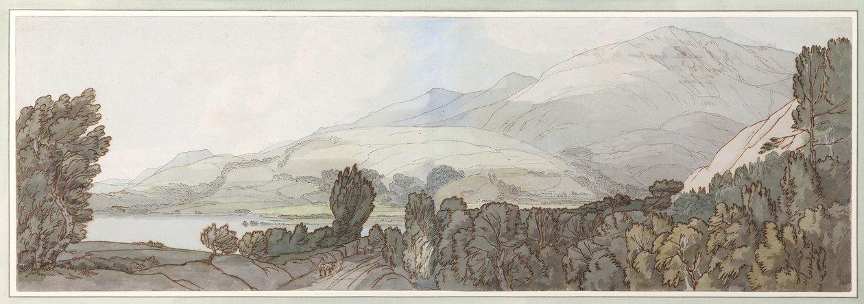 Lake of Coniston, 1786 (penna och bläck med wc på papper) av Francis Towne
