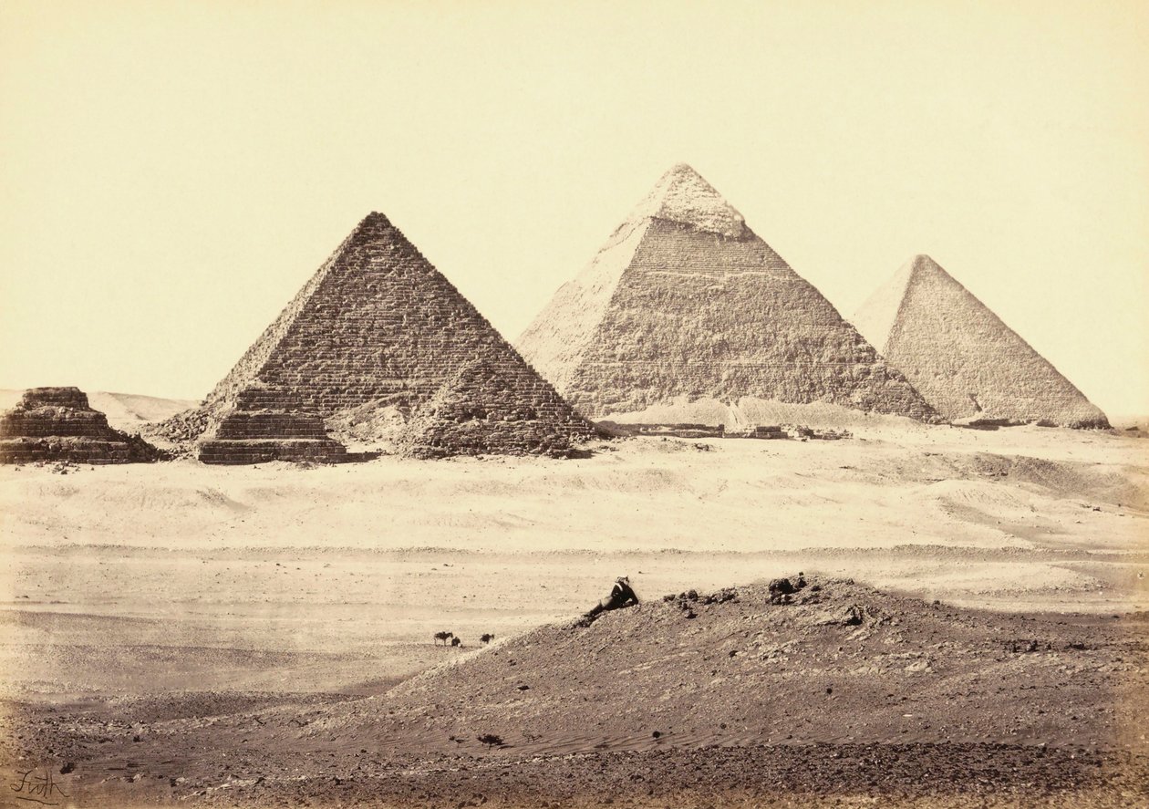 Pyramidkomplexet i Giza, Egypten av Francis (after) Frith