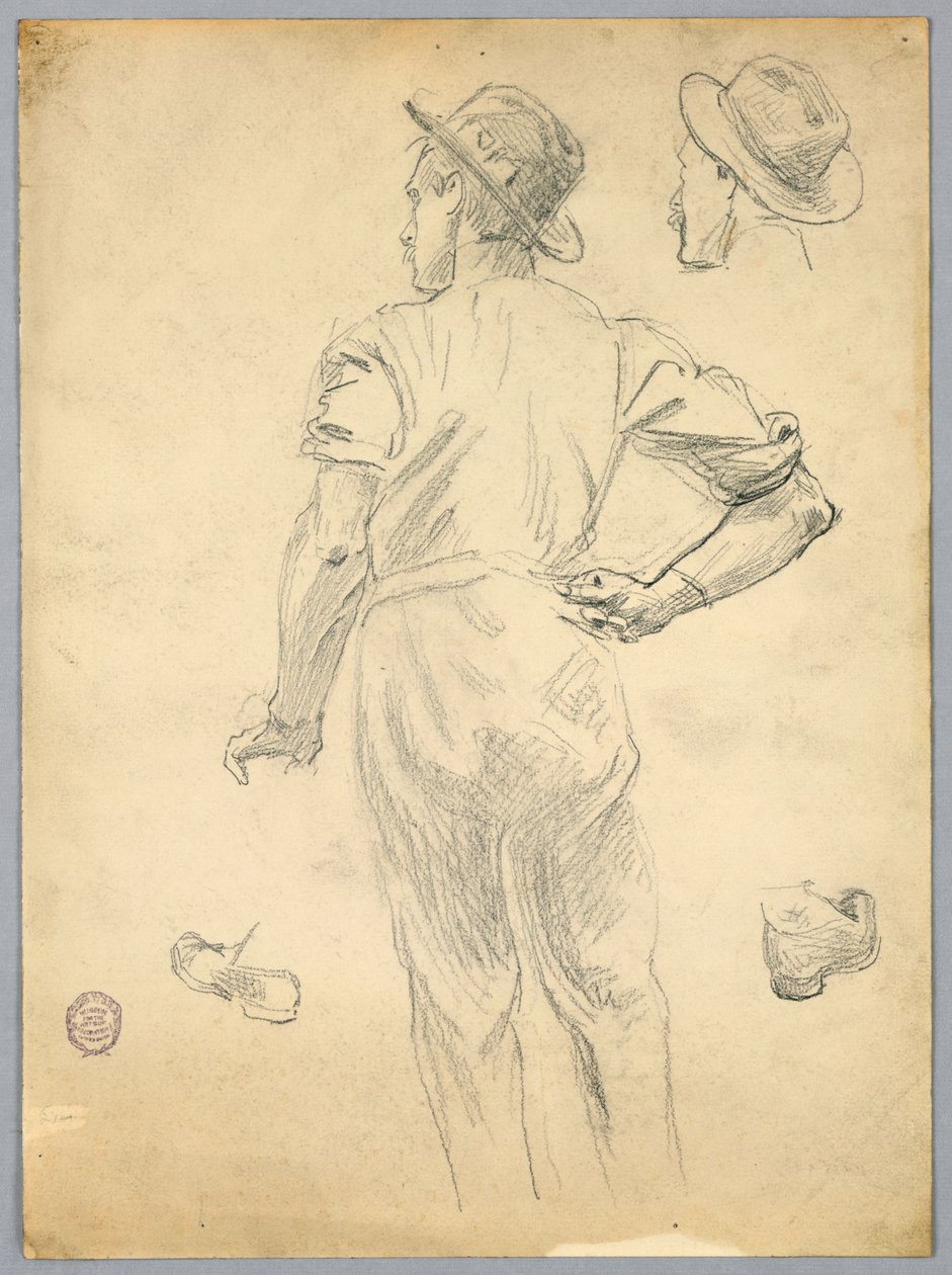 Skiss av en man av Francis Augustus Lathrop