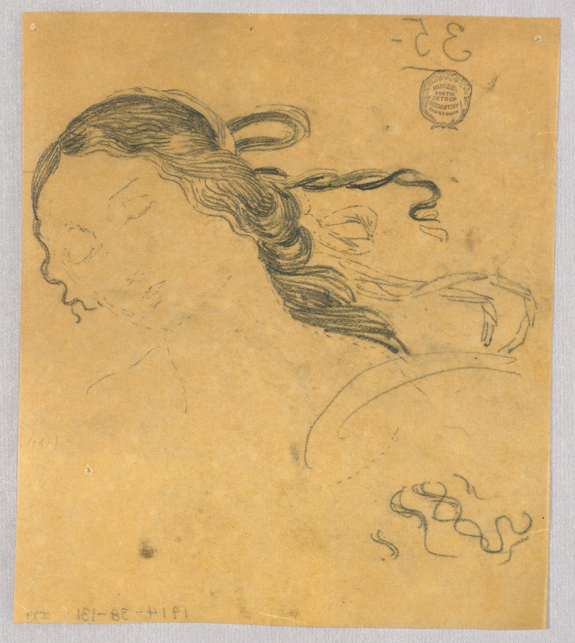 Studie av kvinnans hår av Francis Augustus Lathrop