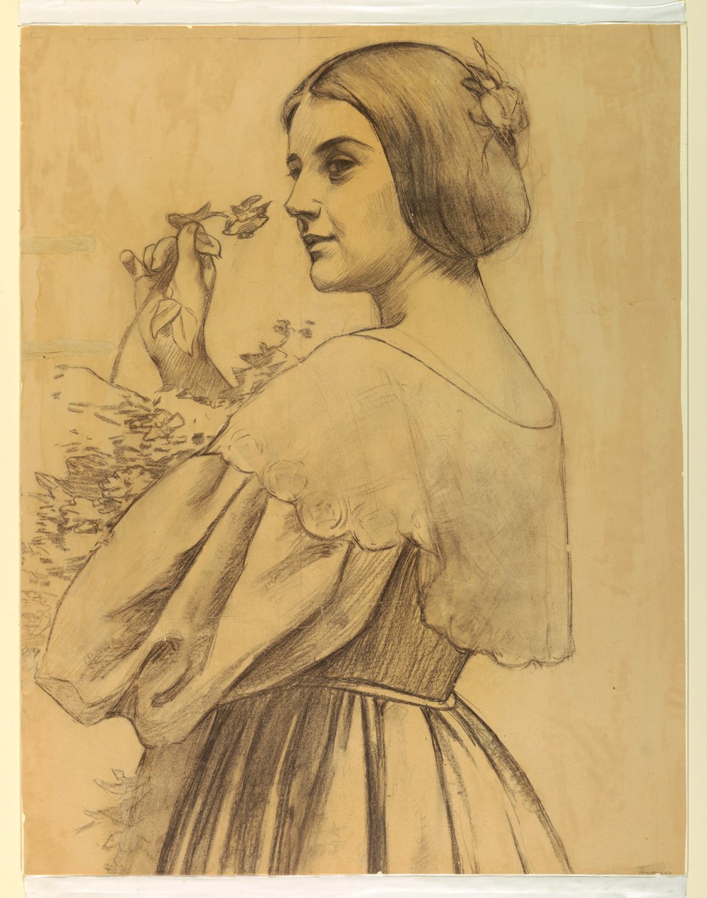 Kvinna med blommor av Francis Augustus Lathrop
